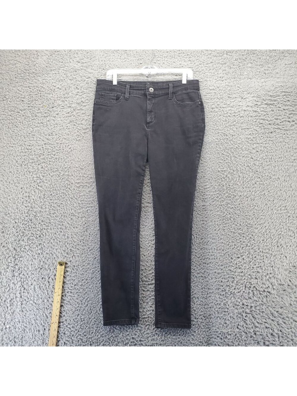 St Johns Bay Jeans Womens Size 10 Black Skinny Leg Stretch Denim *Read*